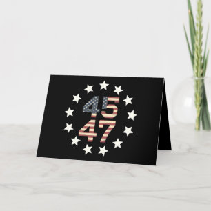 Carte De Remerciements Drapeau américain vintage Trump 45 47 étoiles USA