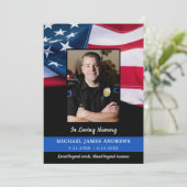 Carte De Remerciements Drapeau commémoratif de la police Funérailles de l (Debout devant)