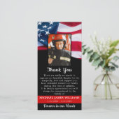 Carte De Remerciements Drapeau commémoratif des pompiers Funérailles patr (Debout devant)