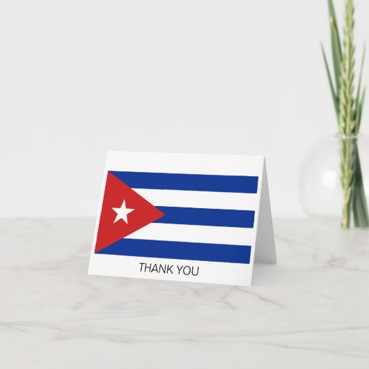 Carte De Remerciements Drapeau Cuba (Devant)