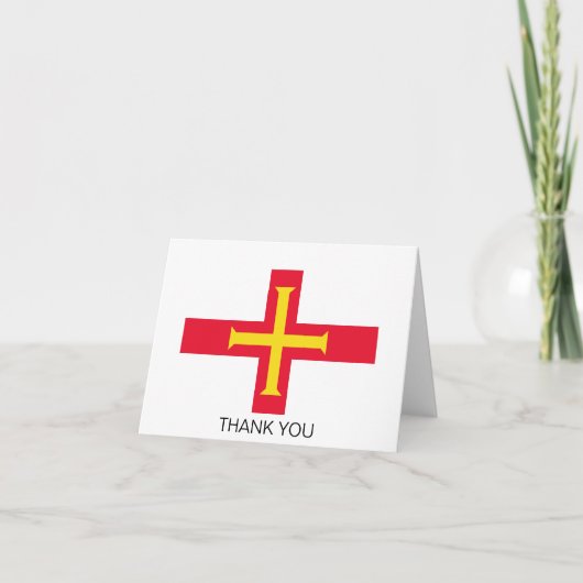 Carte De Remerciements Drapeau de Guernesey (Devant)