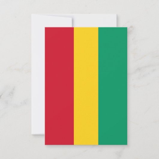 Carte De Remerciements Drapeau de Guinée (Devant)