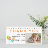 Carte De Remerciements Drapeau de guirlande de ballons Photo d'anniversai (Debout devant)