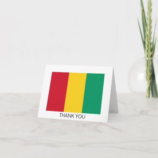 Carte De Remerciements Drapeau de la Guinée (Devant)