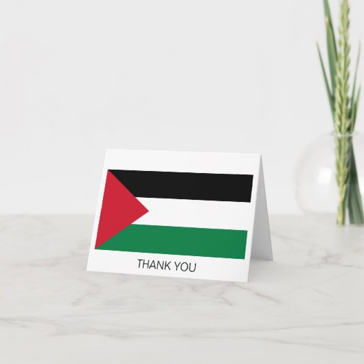 Carte De Remerciements Drapeau de la Palestine (Devant)