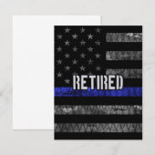 Carte De Remerciements Drapeau de la police retraitée en détresse (Devant / Derrière)