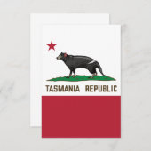 Carte De Remerciements Drapeau de la République de Tasmanie Diable de Tas (Devant / Derrière)