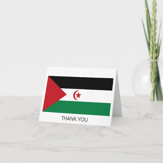 Carte De Remerciements Drapeau de la République démocratique arabe sahrao (Devant)