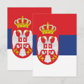 Carte De Remerciements drapeau de la Serbie (Devant / Derrière)