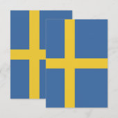 Carte De Remerciements Drapeau de la Suède (Devant / Derrière)