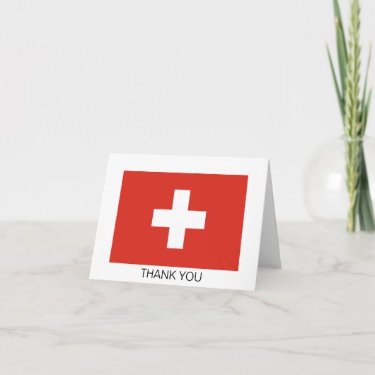 Carte De Remerciements Drapeau de la Suisse (Devant)