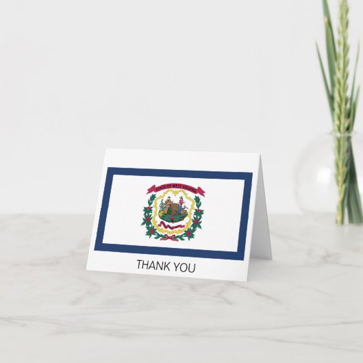 Carte De Remerciements Drapeau de l'État de Virginie occidentale (Devant)