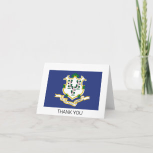 Carte De Remerciements Drapeau de l'État du Connecticut