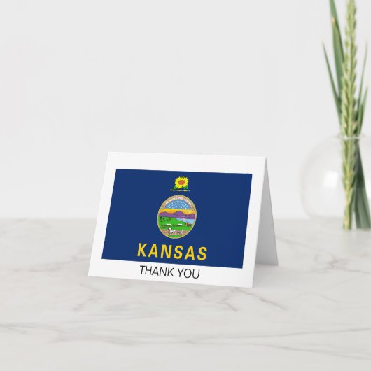 Carte De Remerciements Drapeau de l'État du Kansas (Devant)