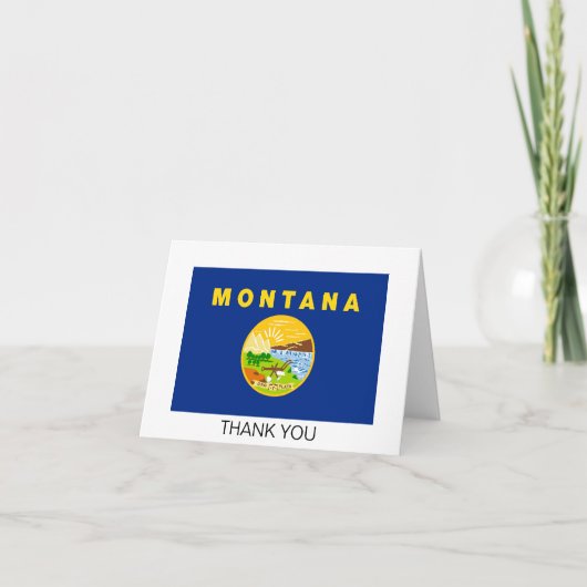 Carte De Remerciements Drapeau de l'État du Montana (Devant)