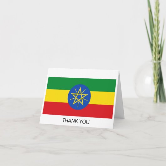 Carte De Remerciements Drapeau de l'Éthiopie (Devant)