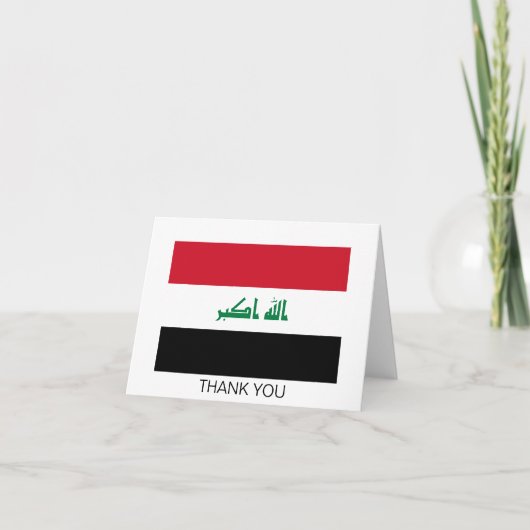 Carte De Remerciements Drapeau de l'Irak (Devant)