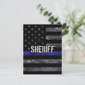 Carte De Remerciements Drapeau de police du shérif en détresse (Debout devant)