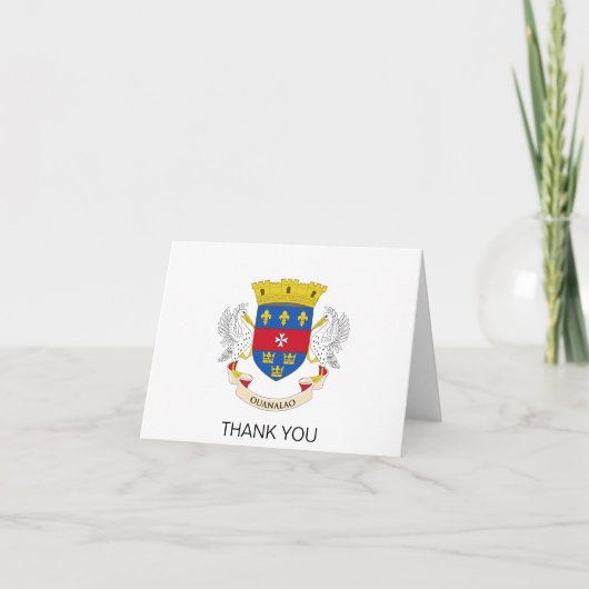 Carte De Remerciements Drapeau de Saint-Barthélemy (Devant)