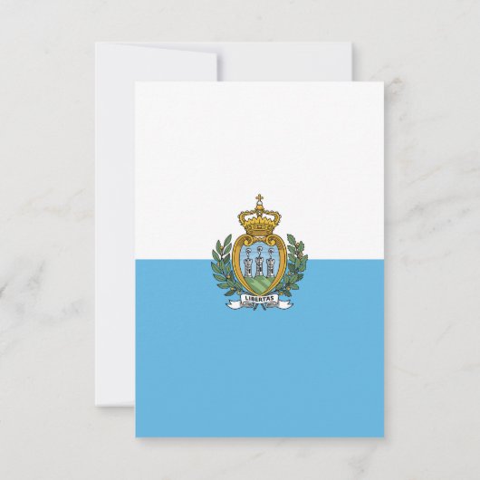 Carte De Remerciements Drapeau de Saint-Marin (Dos)