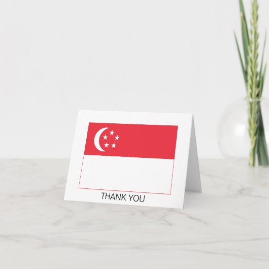 Carte De Remerciements Drapeau de Singapour (Devant)