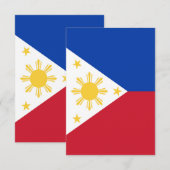 Carte De Remerciements drapeau des Philippines (Devant / Derrière)