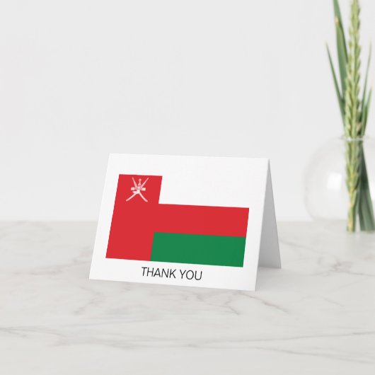 Carte De Remerciements Drapeau d'Oman (Devant)