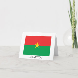 Carte De Remerciements Drapeau du Burkina Faso patriotique