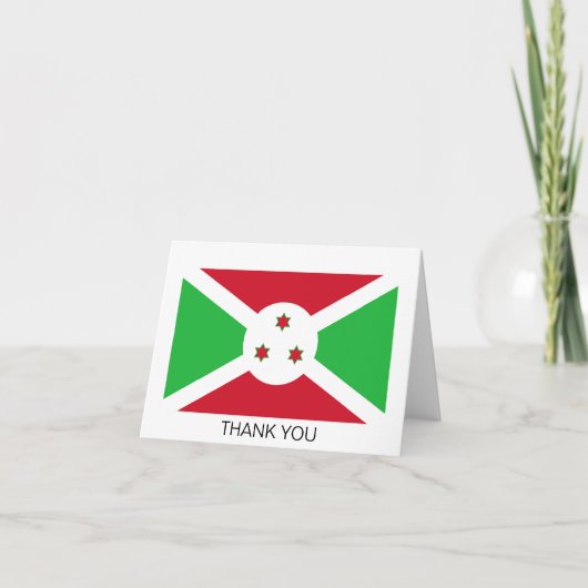 Carte De Remerciements Drapeau du Burundi patriotique (Devant)
