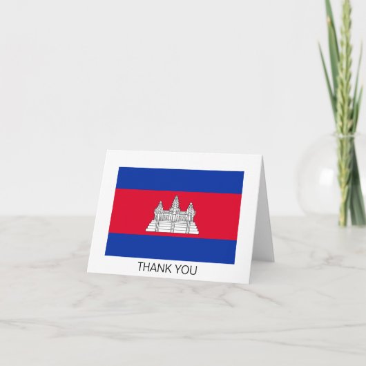 Carte De Remerciements Drapeau du Cambodge patriotique (Devant)