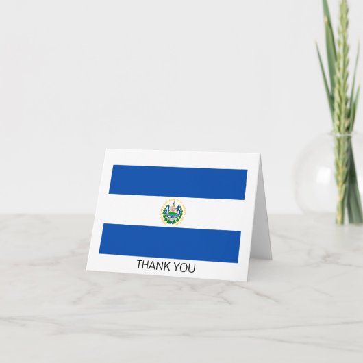 Carte De Remerciements Drapeau El Salvador (Devant)