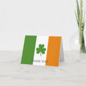 Carte De Remerciements Drapeau irlandais St Patrick avec Shamrock | Perso (Devant)