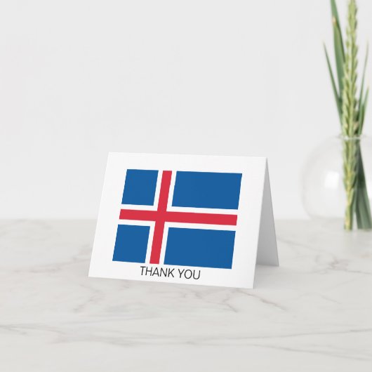 Carte De Remerciements Drapeau Islande (Devant)