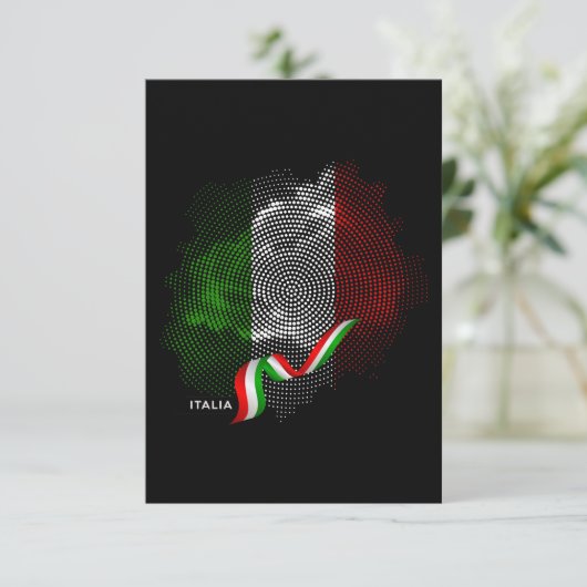 Carte De Remerciements Drapeau italien (Debout devant)