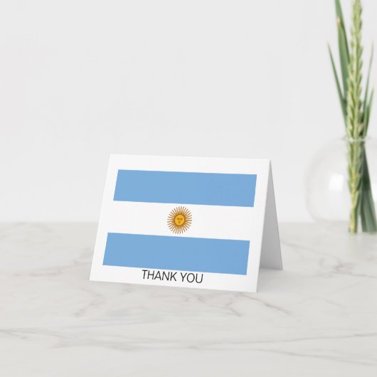 Carte De Remerciements Drapeau patriotique argentin (Devant)