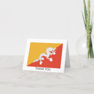Carte De Remerciements Drapeau patriotique du Bhoutan