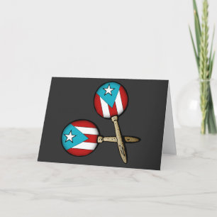 Carte De Remerciements Drapeau porto-ricain Feliz Naviadad Maracas Boricu