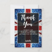 Carte De Remerciements Drapeau rouge bleu blanc éclat élégant Sweet 16 (Devant)