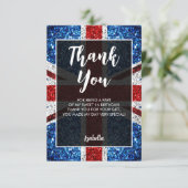 Carte De Remerciements Drapeau rouge bleu blanc éclat élégant Sweet 16 (Debout devant)