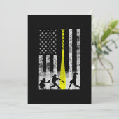 Carte De Remerciements Drapeau Softball Avec Joueurs Softball (Debout devant)