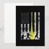 Carte De Remerciements Drapeau Softball Avec Joueurs Softball (Devant / Derrière)