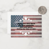 Carte de remerciements drapeau Star America (Devant/Arrière en situation)