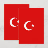 Carte De Remerciements Drapeau turc (Devant / Derrière)