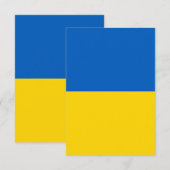 Carte De Remerciements Drapeau ukrainien (Devant / Derrière)