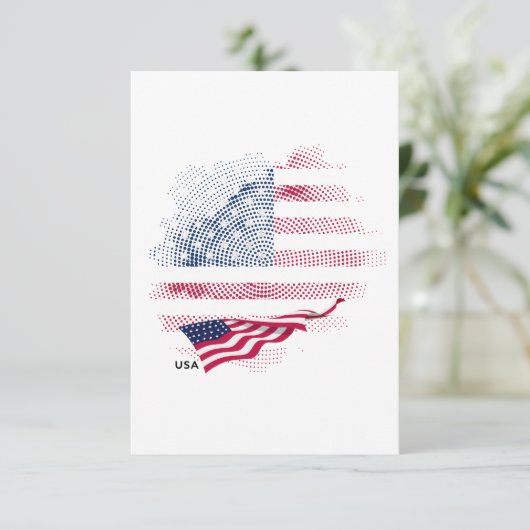 Carte De Remerciements Drapeau USA (Debout devant)