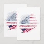 Carte De Remerciements Drapeau USA (Devant / Derrière)
