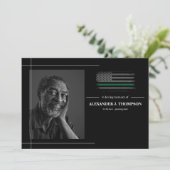 Carte De Remerciements Drapeau Vert Militaire Dans Les Funérailles De Mém (Debout devant)