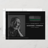 Carte De Remerciements Drapeau Vert Militaire Dans Les Funérailles De Mém (Devant / Derrière)