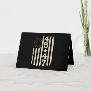 Carte De Remerciements Drapeau vintage USA 45 47 Trump 47e président