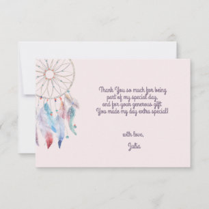 Carte De Remerciements Dream Big Boho Dreamcatcher anniversaire de enfant